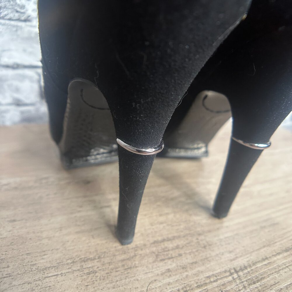 EUC Sam Edelmen Nixie Black Glass Snake Heels Size 8.5 IN BOX - Picture 8 of 16